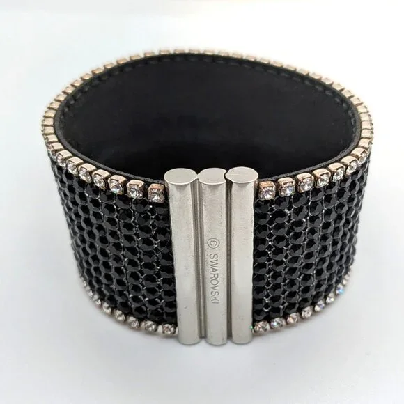 Swarovski Jet Black and Crystal Cuff Bracelet - Picture 5 of 8